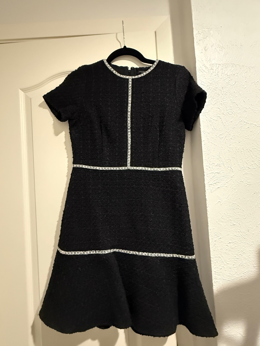 Ann Taylor black and white tweed dress